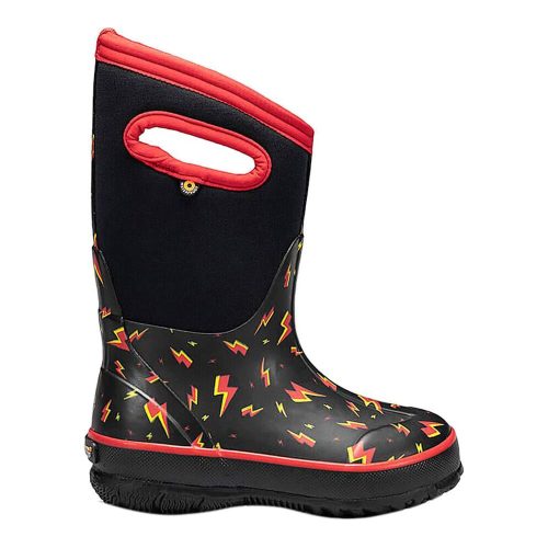 Bogs Kids' Classic Lightning Black Multi Waterproof Boot.