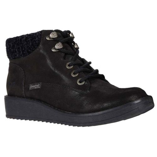 Blowfish Comet bootie: Women's ankle boot with lace-up design and a knit collar detail.