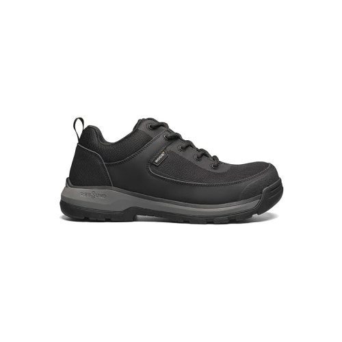 A BOGS CT SHALE LOW ESD BLACK - MENS by Bogs, a black, low-top athletic shoe with a rubber sole, lace-up closure, and eco-friendly footbed.