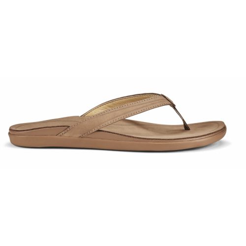 Olukai Aukai tan/tan women's sandal on white background.