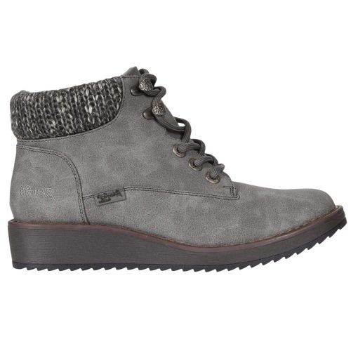 Women's Blowfish Comet Grey Prospector - Women's lace-up bootie with knitted collar.