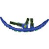 A blue and green Crescent Moon LUNA FOAM SNOWSHOES BLUE JEAN - MENS with a ridged bottom and two adjustable straps for securing feet, perfect for the running enthusiast.