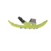 A Crescent Moon Cresent Moon Luna Kids Snow Shoes Volt Green - Kids with a black adjustable strap, crafted from lightweight military-grade material, and featuring small metal studs on the underside for traction.