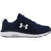 A single navy blue athletic shoe with a white sole and a white logo on the side, featuring leather overlays and a "Charged Cushioning" label on the midsole. This is the Under Armour UNDER ARMOUR CHARGED ASSERT 9 ACADEMY - MENS.