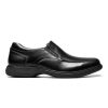 Nunn Bush NUNN BUSH KORE PRO BIKE TOE SLIP ON BLACK - MENS with a cushioned Memory Foam footbed and subtle stitching details, viewed from the side against a white background.