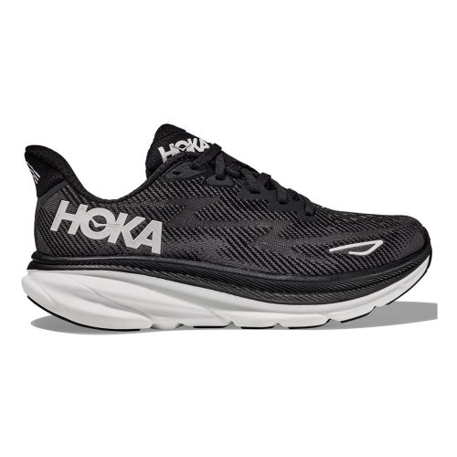 Black and white athletic shoe with 