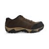 A side view of a brown, rugged Merrell MERRELL MOAB ADVENTURE CARBON FIBER TOFFEE - MENS hiking shoe with black accents and a thick treaded sole.