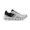 A white and black athletic shoe with the "On Running" logo on the side, featuring a Swiss-engineered upper and cushioned sole for a light and comfortable feel.   Product Name: ON RUNNING CLOUDRUNNER GLACIER/BLACK - MENS