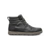 A Forsake FORSAKE MASON HIGH BOOT WATERPROOF BLACK - MENS with gray laces, a padded collar, a pull tab at the back, stitching details, and a gray sole. Featuring a Memory Foam footbed for ultimate comfort and waterproof construction for durability.