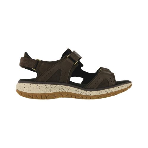 SAS EMBARK SMORES - WOMENS with adjustable straps, a black sole, and a speckled beige sole layer beneath. The sandal has a rugged design suitable for outdoor activities.