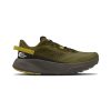 Olive green and black trail-running shoe with thick sole, yellow heel strap, plush cushioning, trail-tuned rubber outsoles, and North Face logo on the side. Presenting the NORTH FACE ALTAMESA 300 FOREST OLIVE/TNF BLACK - MENS by North Face.