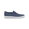 A single ECCO SOFT 7 SLIP ON WOVEN OMBRE NUBUCK - MENS sneaker by Ecco with a textured upper design and a comfortable white rubber sole, viewed from the side.