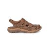 BORN CABOT III FISHERMAN CLOSED TOE SANDAL BROWN - MENS with closed toe and adjustable straps, featuring a cushioned sole and stitching details. Made from premium leather for enhanced comfort by Born.