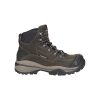 A gray, high-ankle hiking boot with black details, rugged sole, and lace-up closure viewed from the side against a white background. Perfectly designed as men's work boots, these Carolina CAROLINA COMPOSITE TOE FLAGSTONE 6 INCH WATERPROOF HIKER GRAY - MENS offer durability and style for tough outdoor activities.